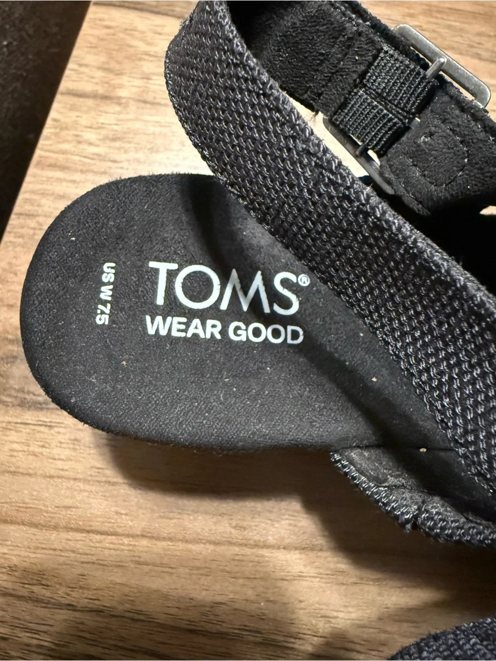 Toms Black Platform Slingback Sandals with Cork Sole
